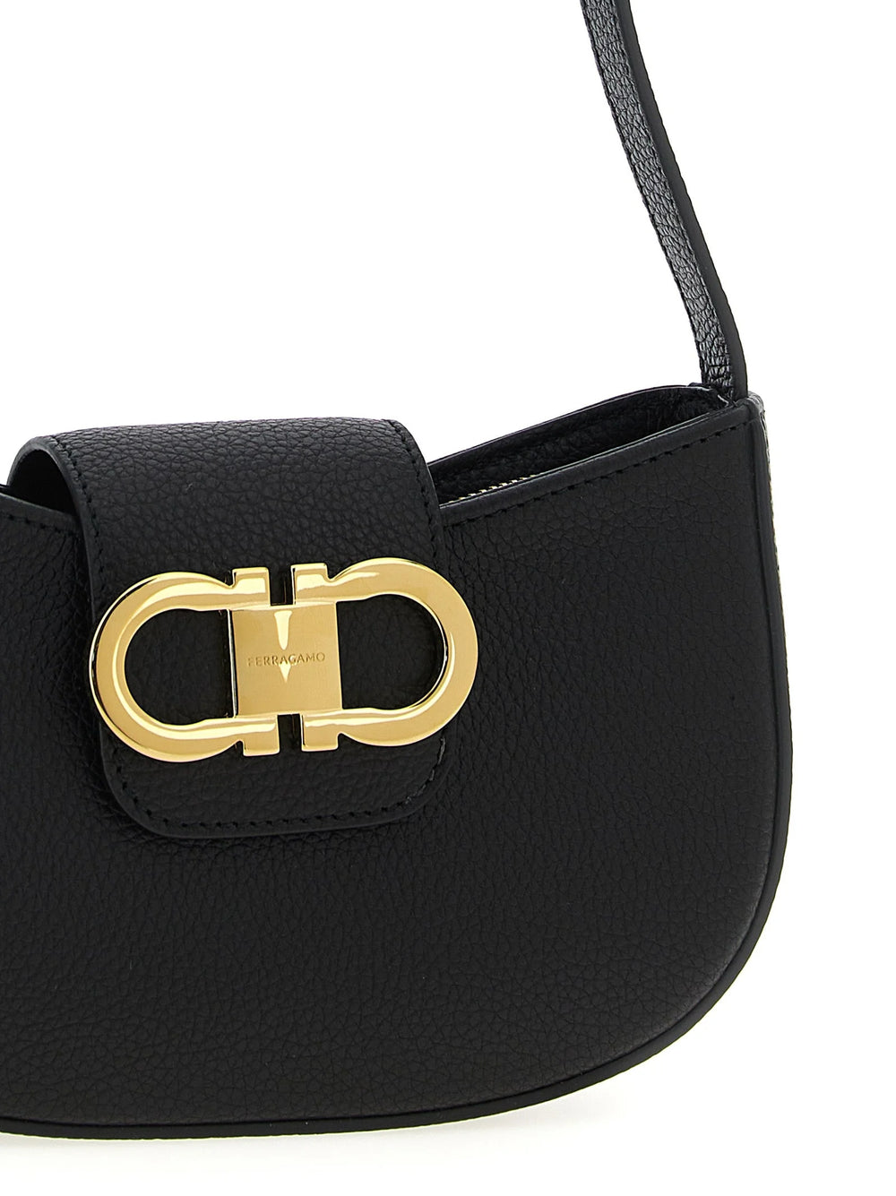 Ferragamo Black Calfskin Shoulder Bag