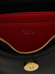 Ferragamo Black Calfskin Shoulder Bag