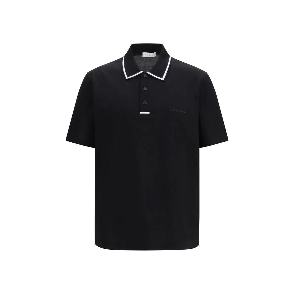 Ferragamo Schwarzes Baumwollpolohemd - S
