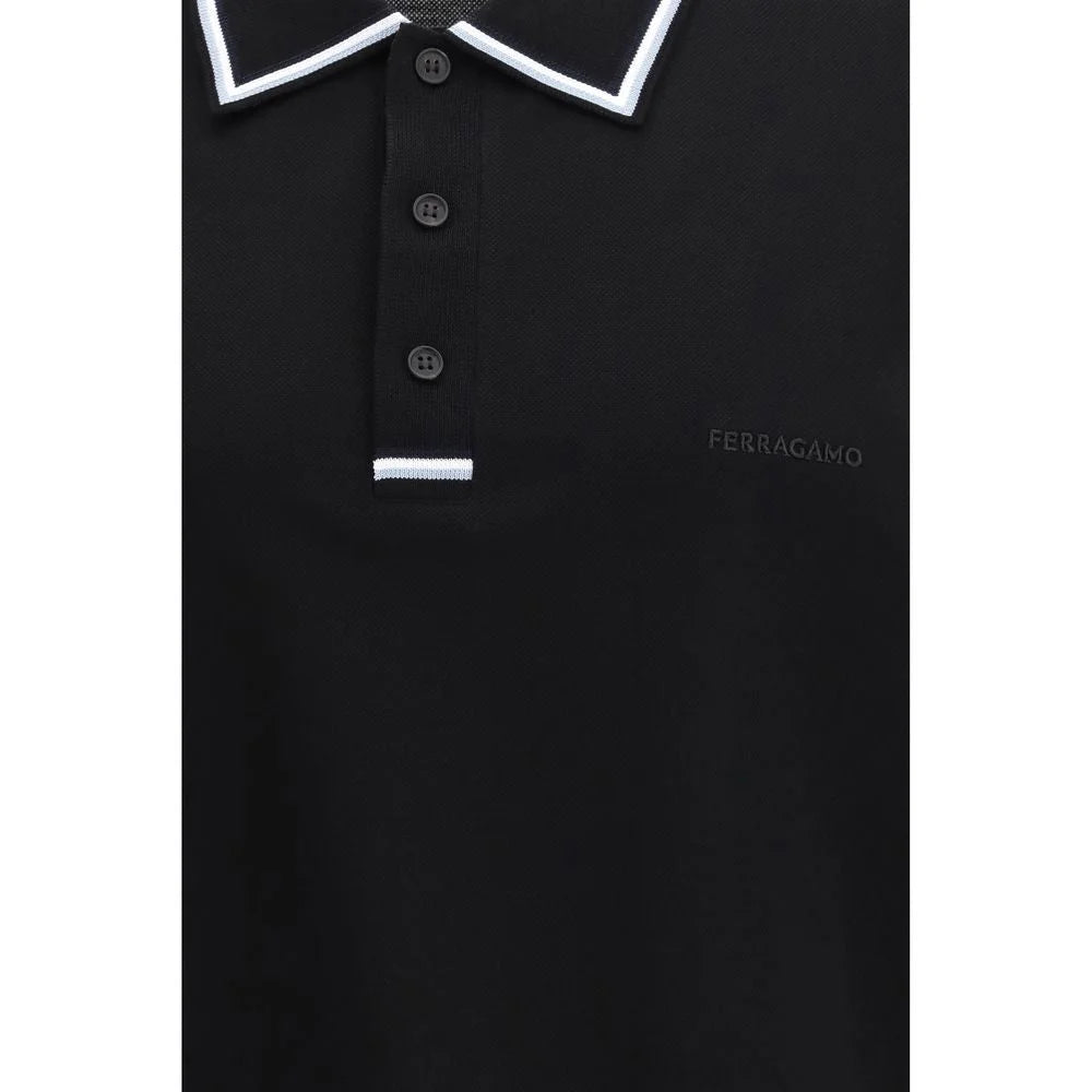 Ferragamo Schwarzes Baumwollpolohemd - S