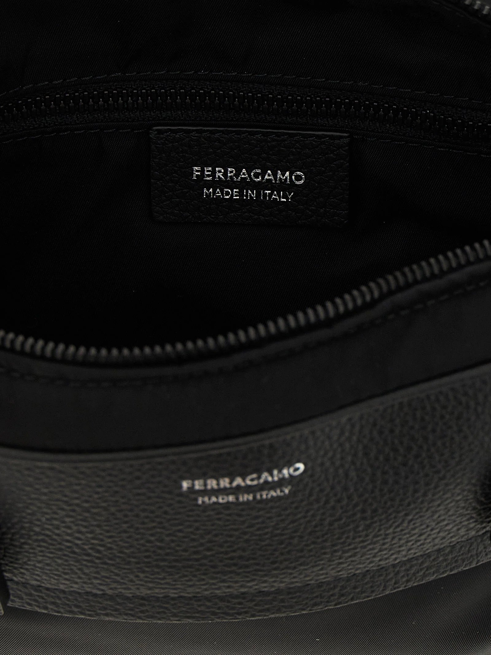 Ferragamo Black Fabric Crossbody Bag