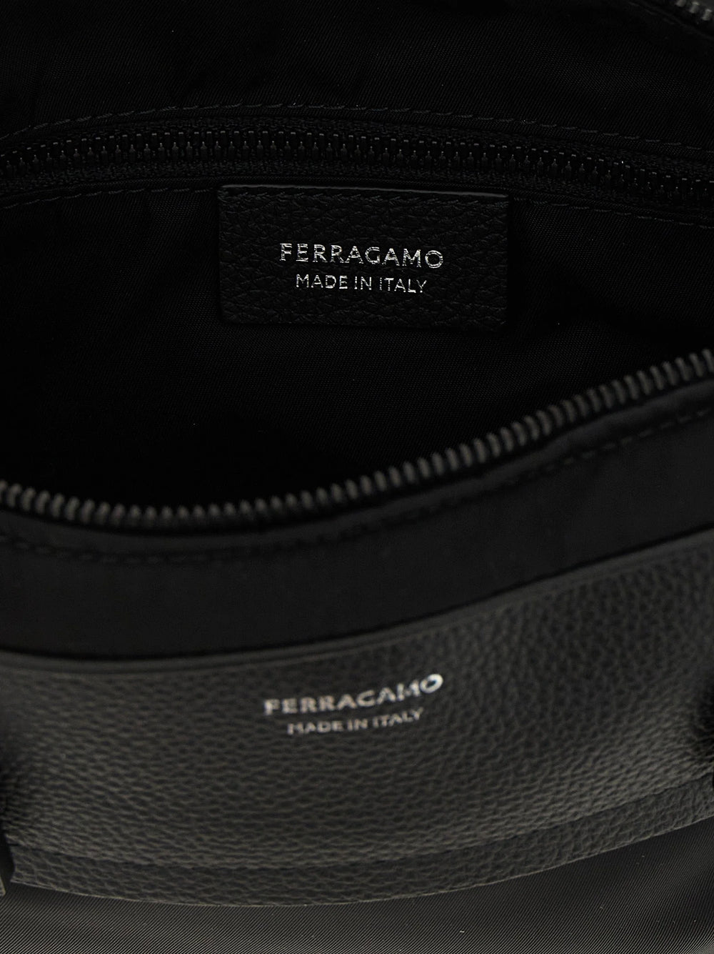Ferragamo Black Fabric Crossbody Bag