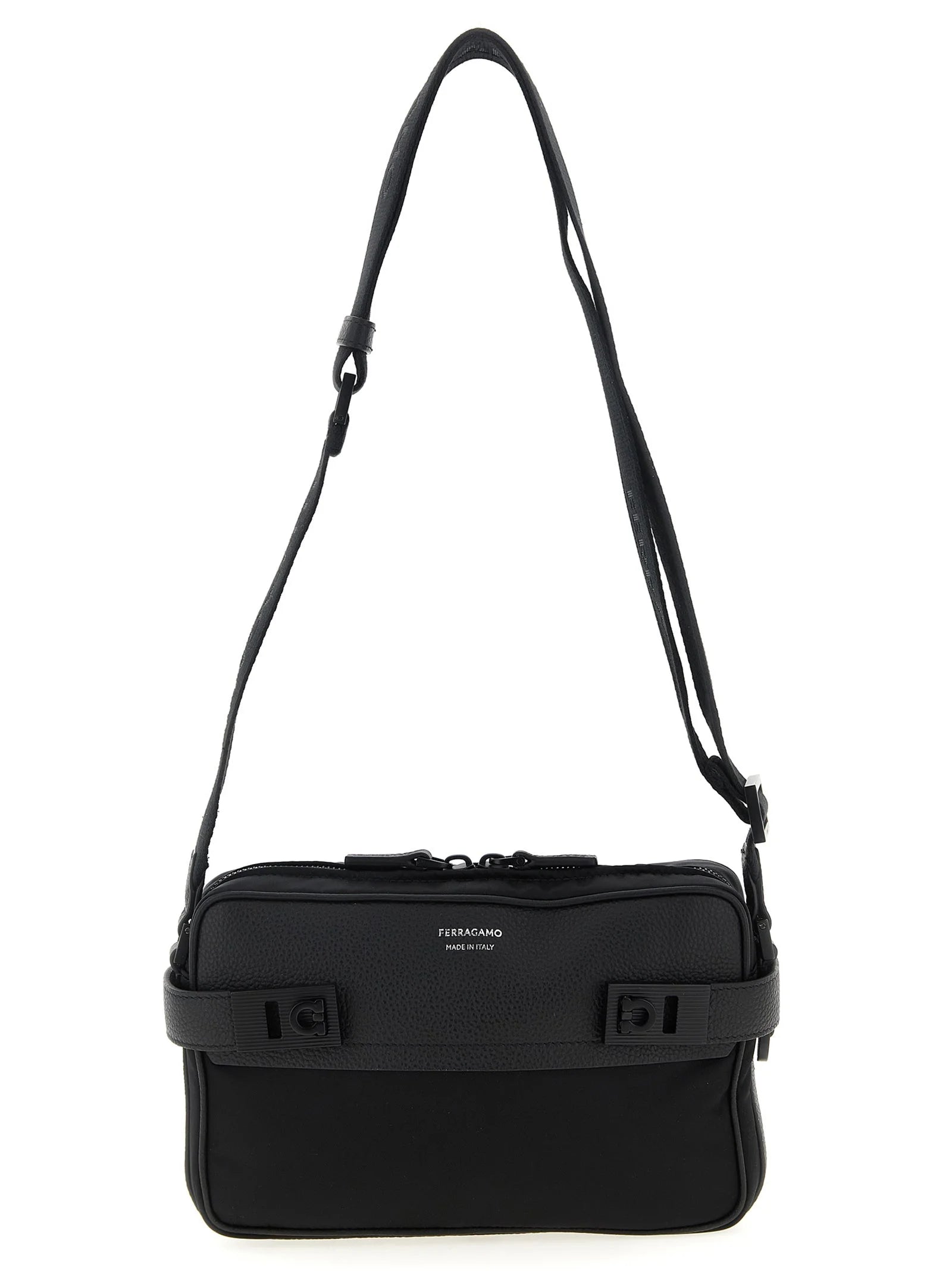 Ferragamo Black Fabric Crossbody Bag