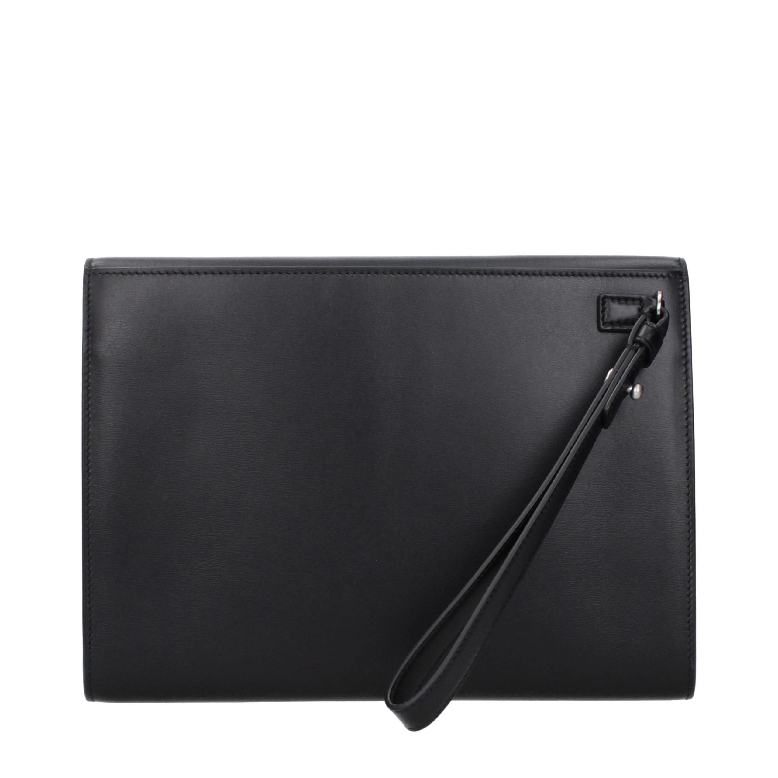 Ferragamo Black Leather Clutch Bag