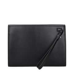 Ferragamo Black Leather Clutch Bag