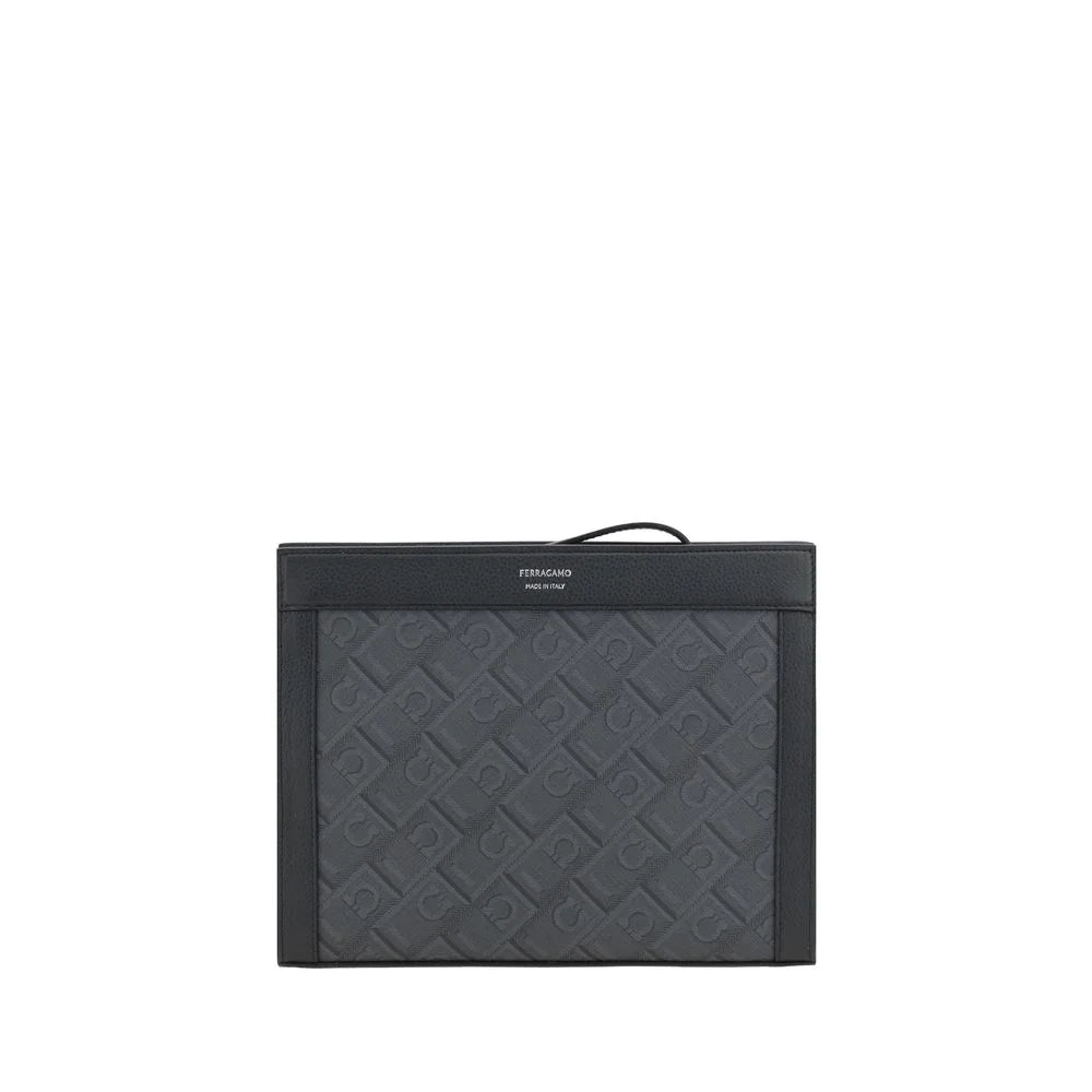 Ferragamo Black Polyethylene Clutch Bag