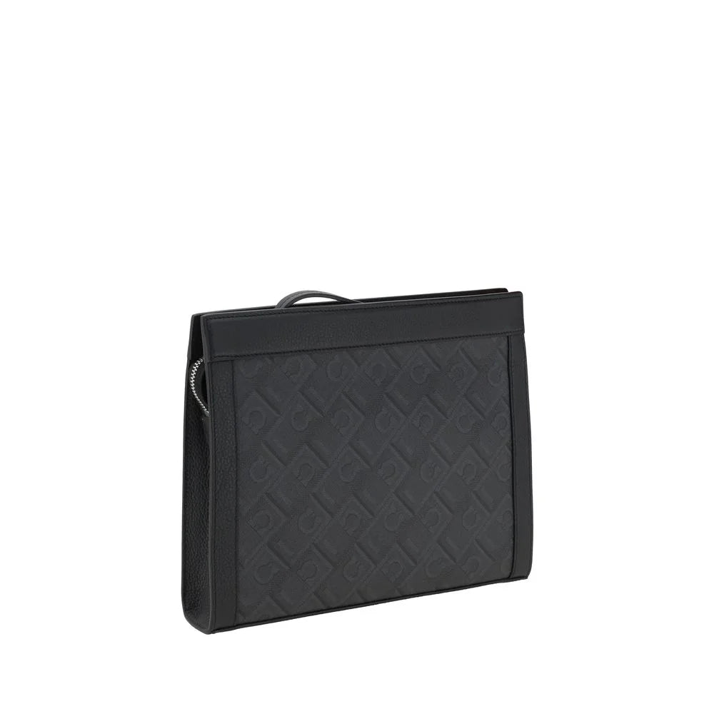 Ferragamo Black Polyethylene Clutch Bag
