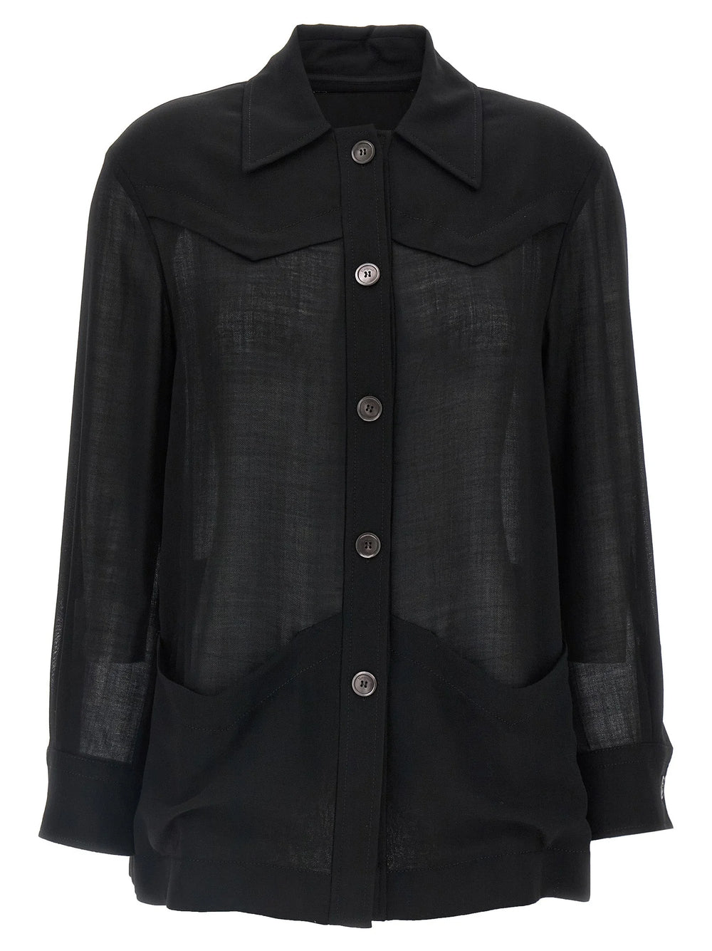 Ferragamo Black Virgin Wool Blouse - IT40