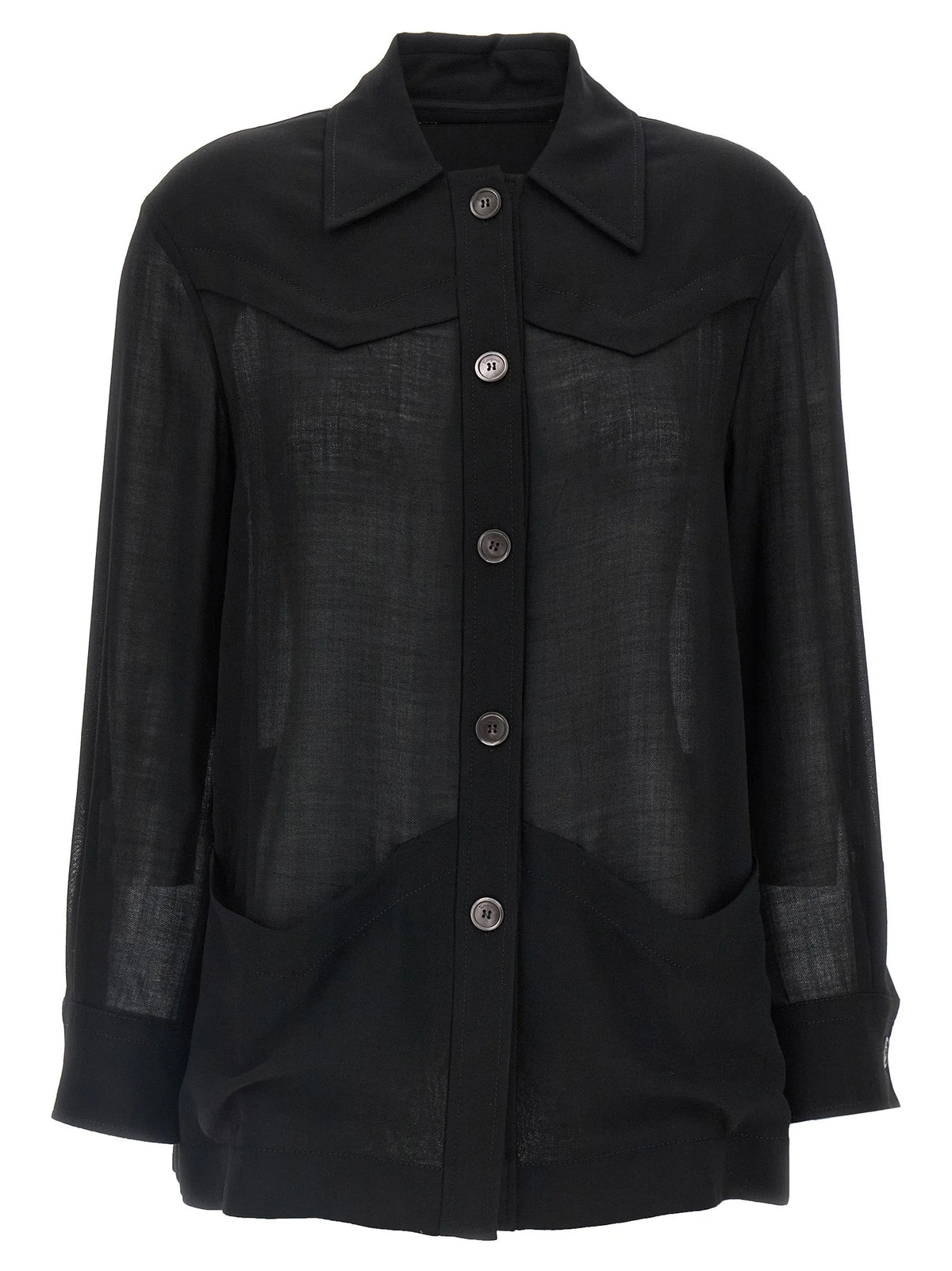 Ferragamo Black Virgin Wool Blouse - IT40