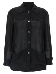 Ferragamo Black Virgin Wool Blouse - IT40
