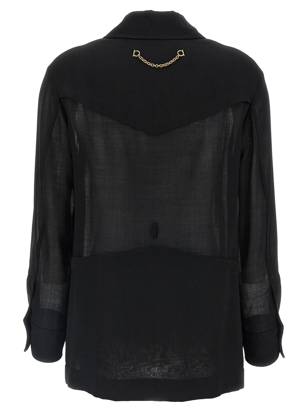 Ferragamo Black Virgin Wool Blouse - IT40