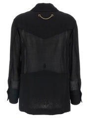 Ferragamo Black Virgin Wool Blouse - IT40