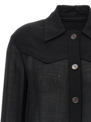 Ferragamo Black Virgin Wool Blouse - IT40