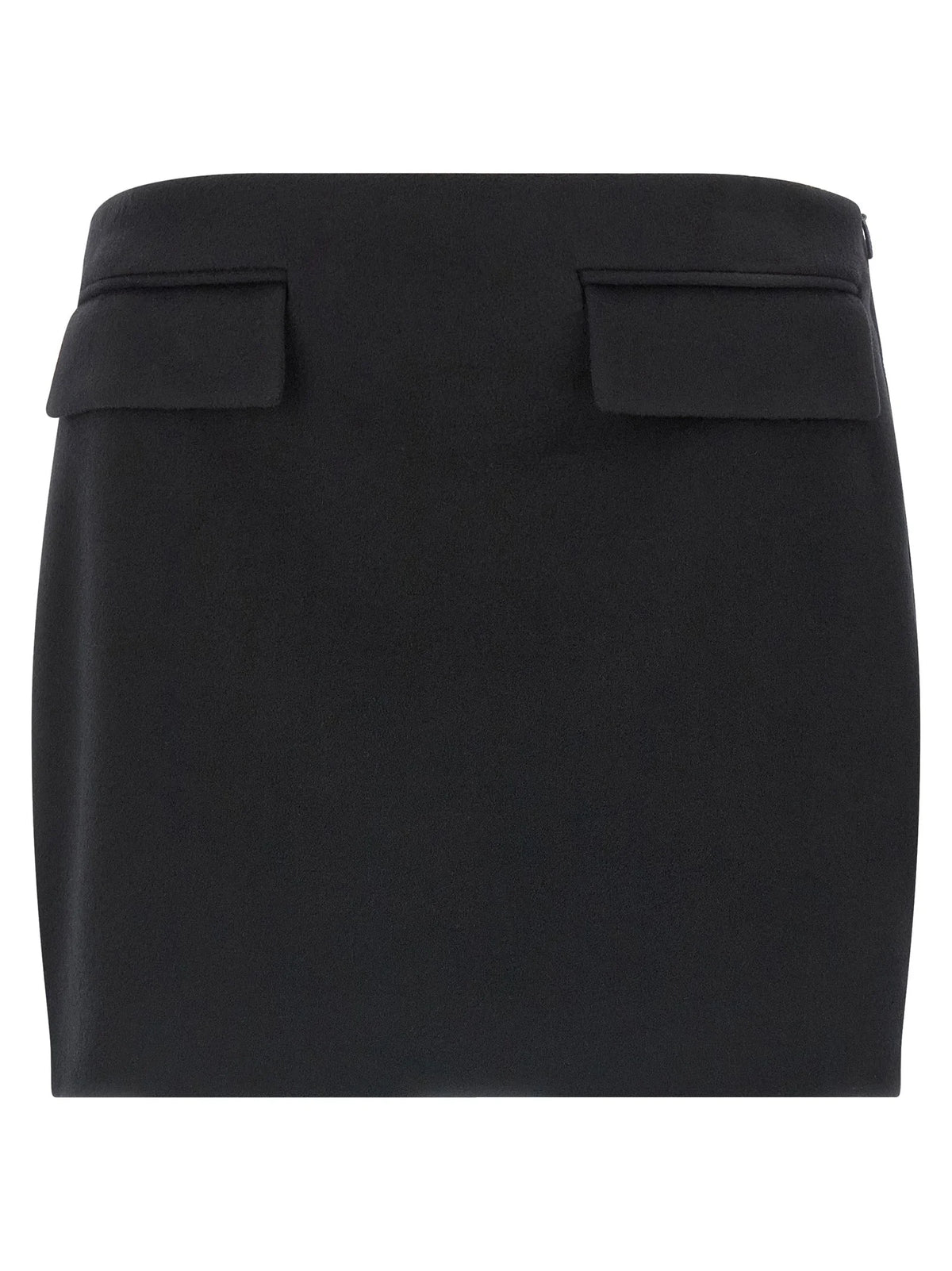 Ferragamo Black Virgin Wool Long Skirt