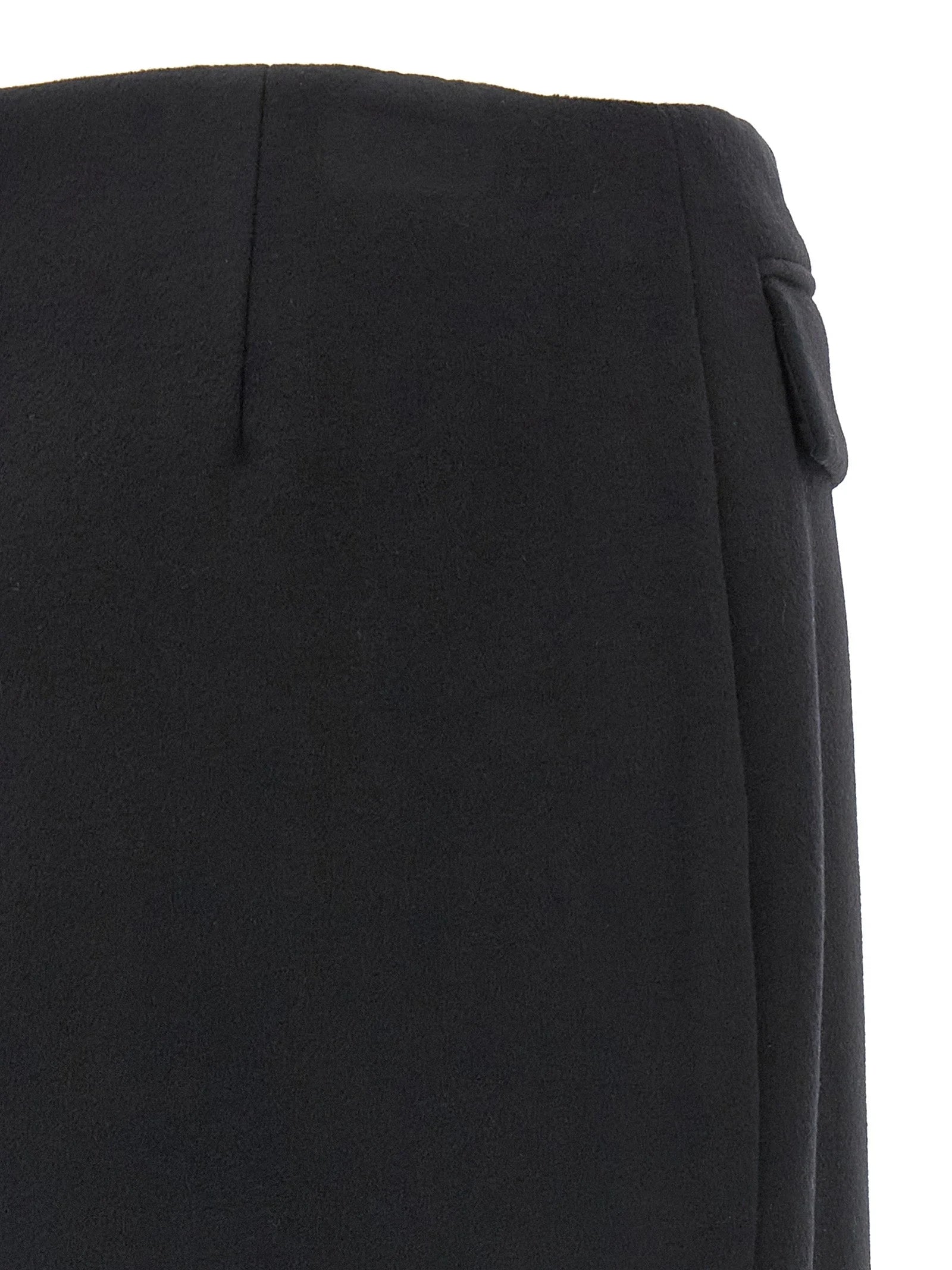 Ferragamo Black Virgin Wool Long Skirt