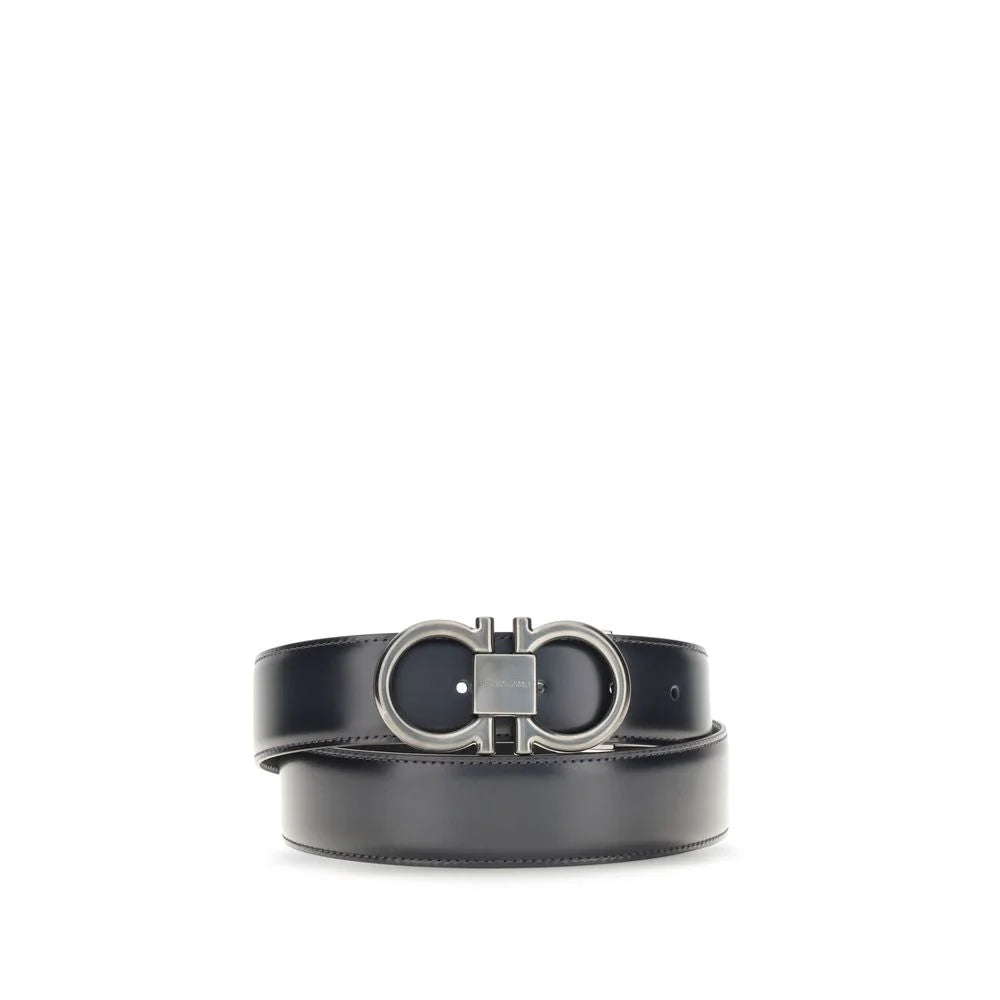 Ferragamo Blauer Kalbshaut Bos Taurus Normaler Gürtel
