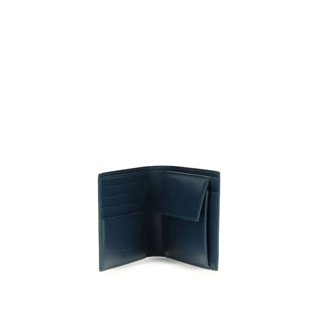 Ferragamo Blue Calf Leather Bos Taurus Wallet