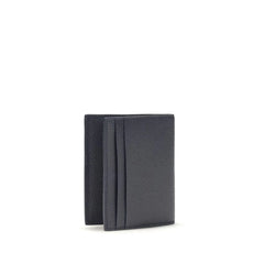 Interior view of the Ferragamo blue leather wallet showing organized card slots and premium Italian craftsmanship.
