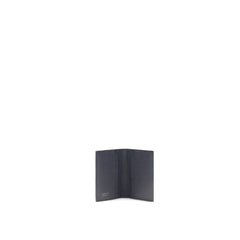 Rear view of the Ferragamo Bos Taurus calf leather wallet highlighting the smooth grain and precise tonal stitching.