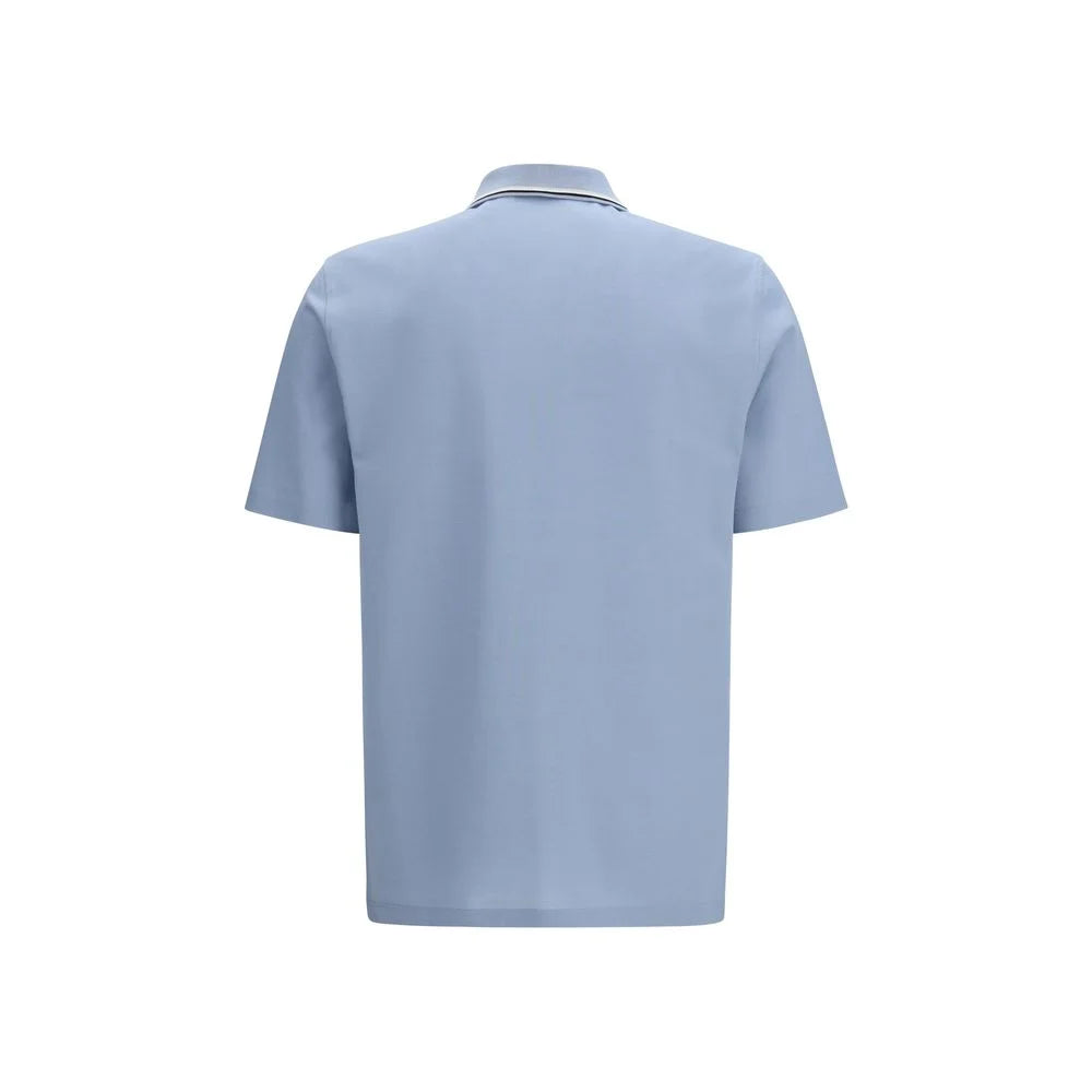 Polo en coton bleu Ferragamo