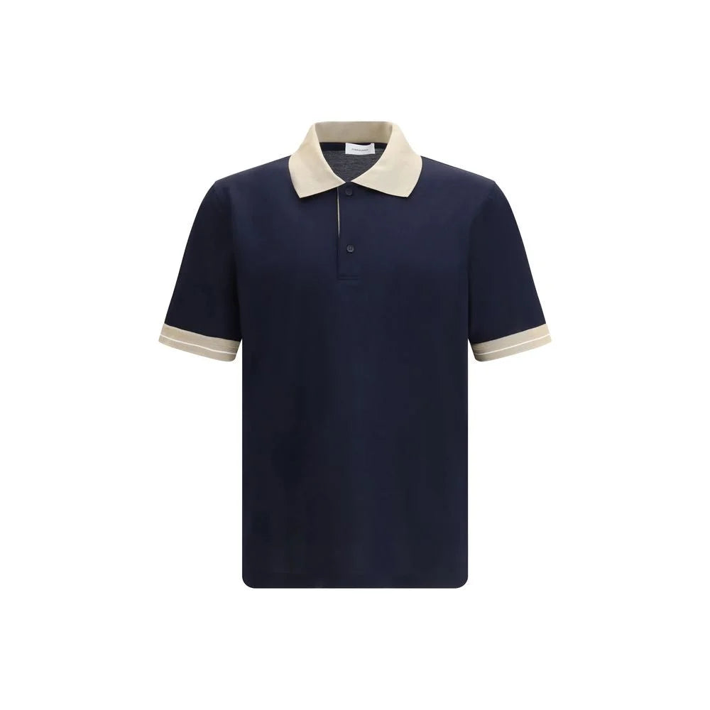 Ferragamo Blue Cotton Polo Shirt