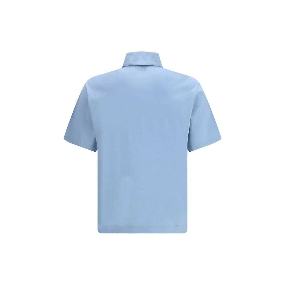Polo en coton bleu Ferragamo