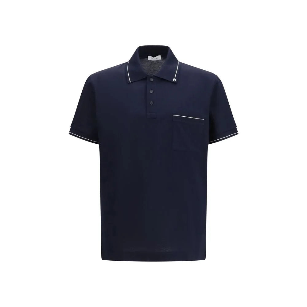 Ferragamo Blue Cotton Polo Shirt