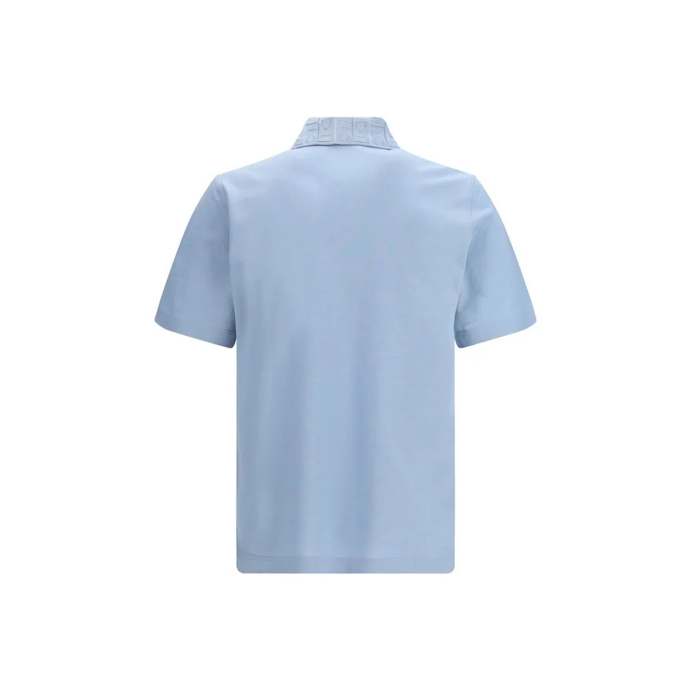Ferragamo Blue Cotton Polo Shirt - XL