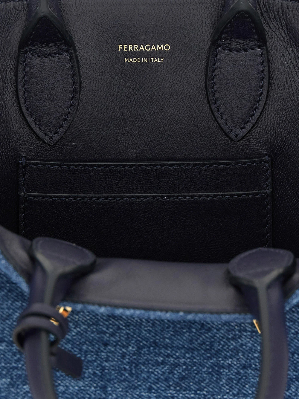 Ferragamo Blue Fabric Handbag