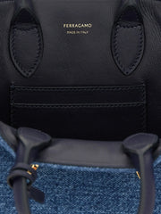 Ferragamo Blue Fabric Handbag