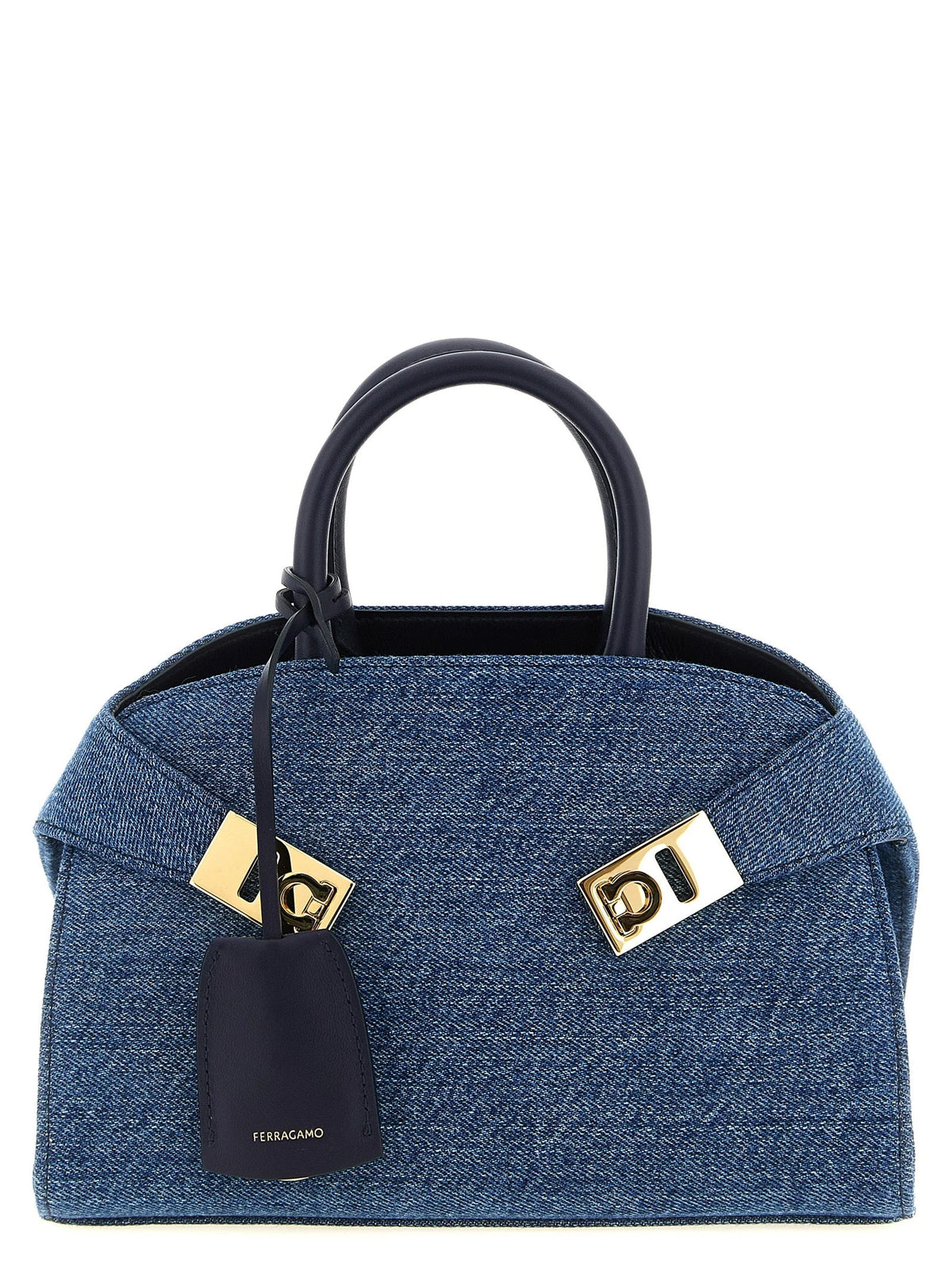 Ferragamo Blue Fabric Handbag