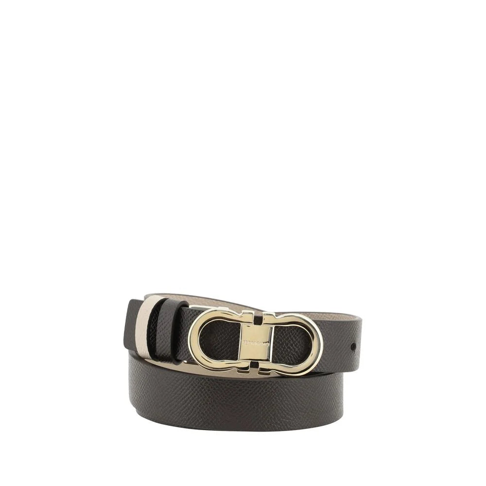 Cintura Ferragamo in pelle di vitello marrone Bos Taurus standard