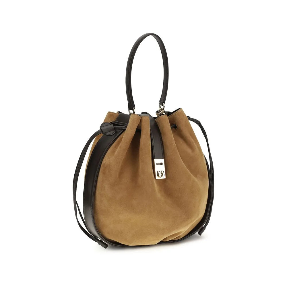 Sac bandoulière en cuir de veau marron Ferragamo Bos Taurus