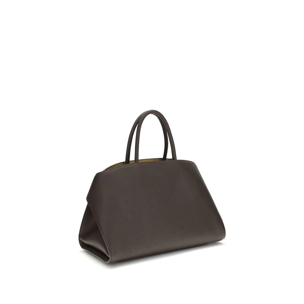 Ferragamo Brown Calf Leather Bos Taurus Shoulder Bag