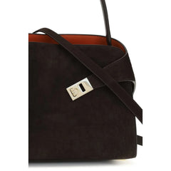 Ferragamo Brown Calf Leather Bos Taurus Shoulder Bag