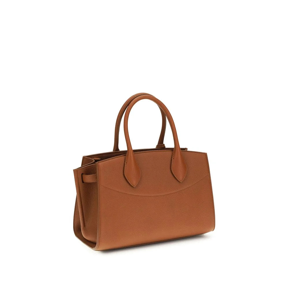Ferragamo Brown Calf Leather Bos Taurus Shoulder Bag