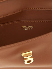 Ferragamo Brown Calfskin Clutch Bag