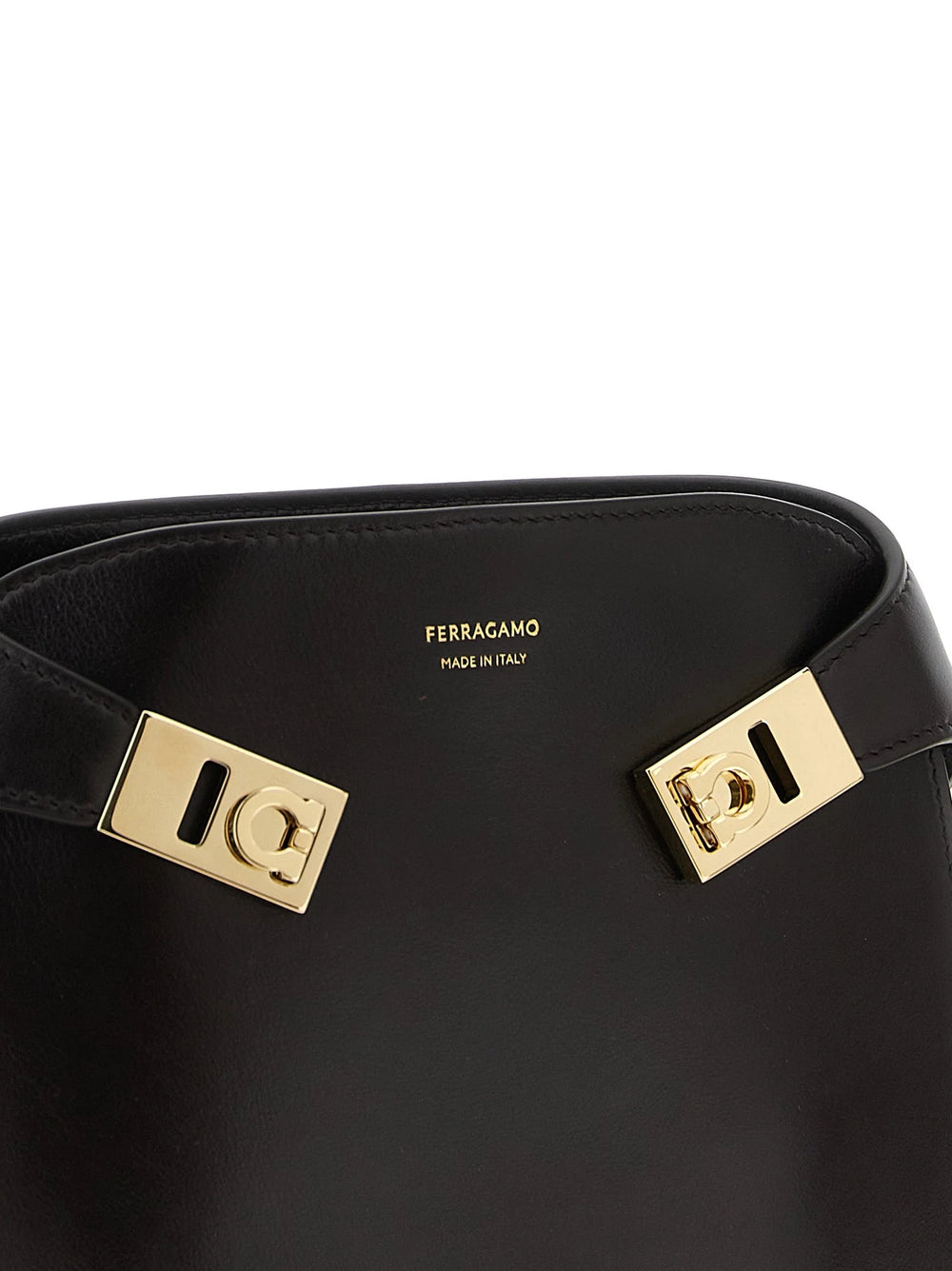 Ferragamo Brown Calfskin Crossbody Bag