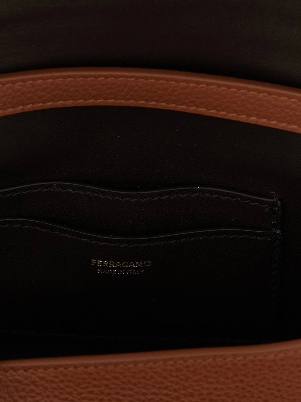 Ferragamo Brown Calfskin Crossbody Bag