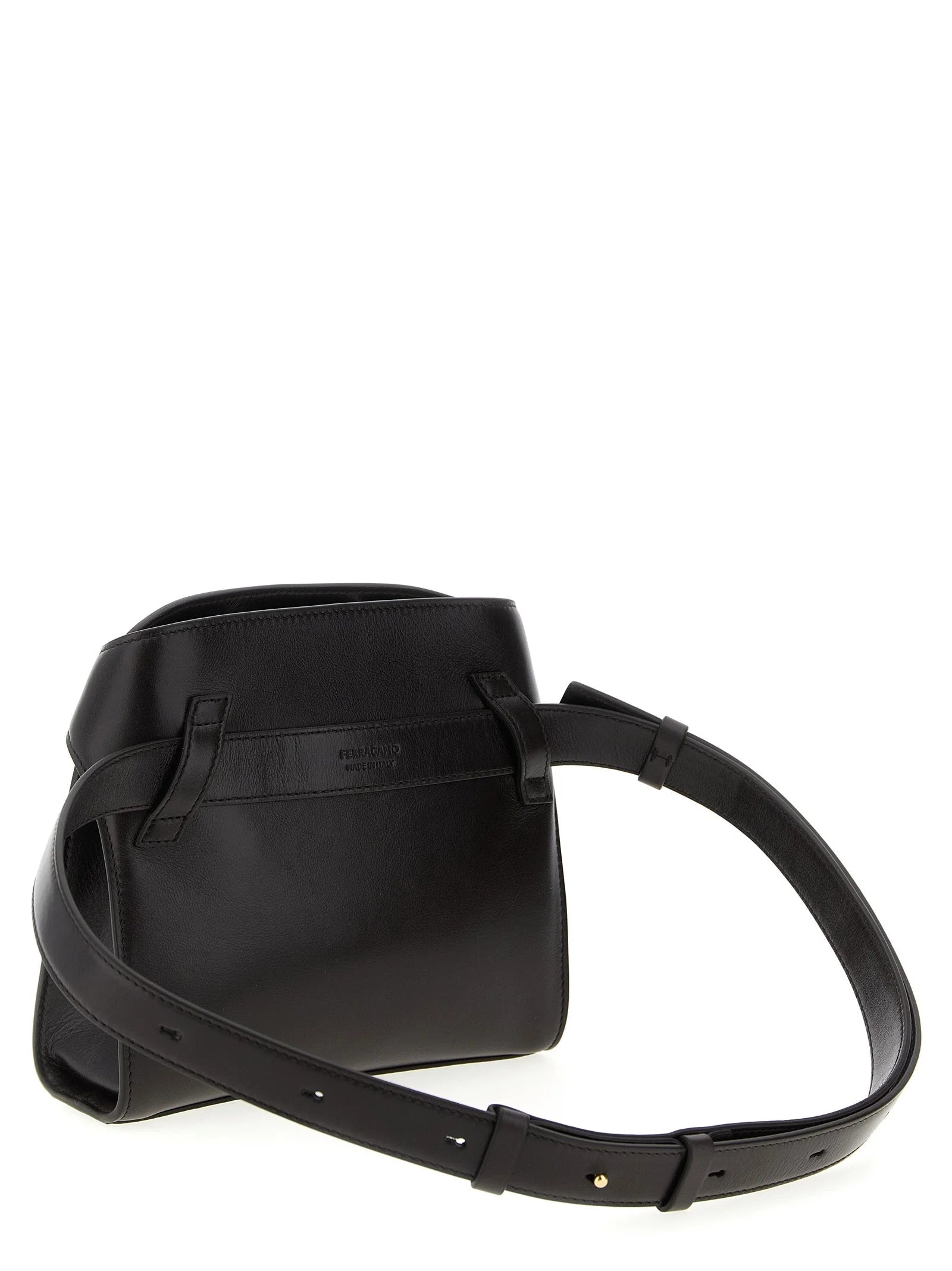 Ferragamo Brown Calfskin Crossbody Bag