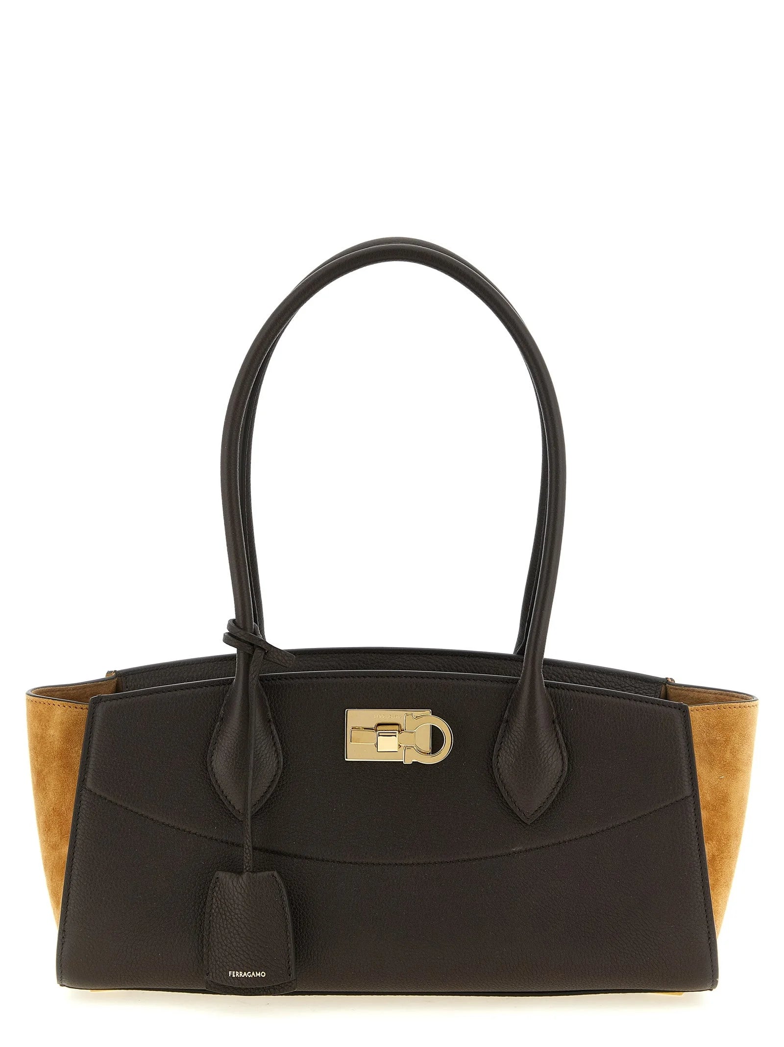 Ferragamo Brown Calfskin Shoulder Bag