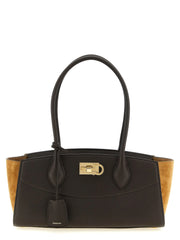 Ferragamo Brown Calfskin Shoulder Bag