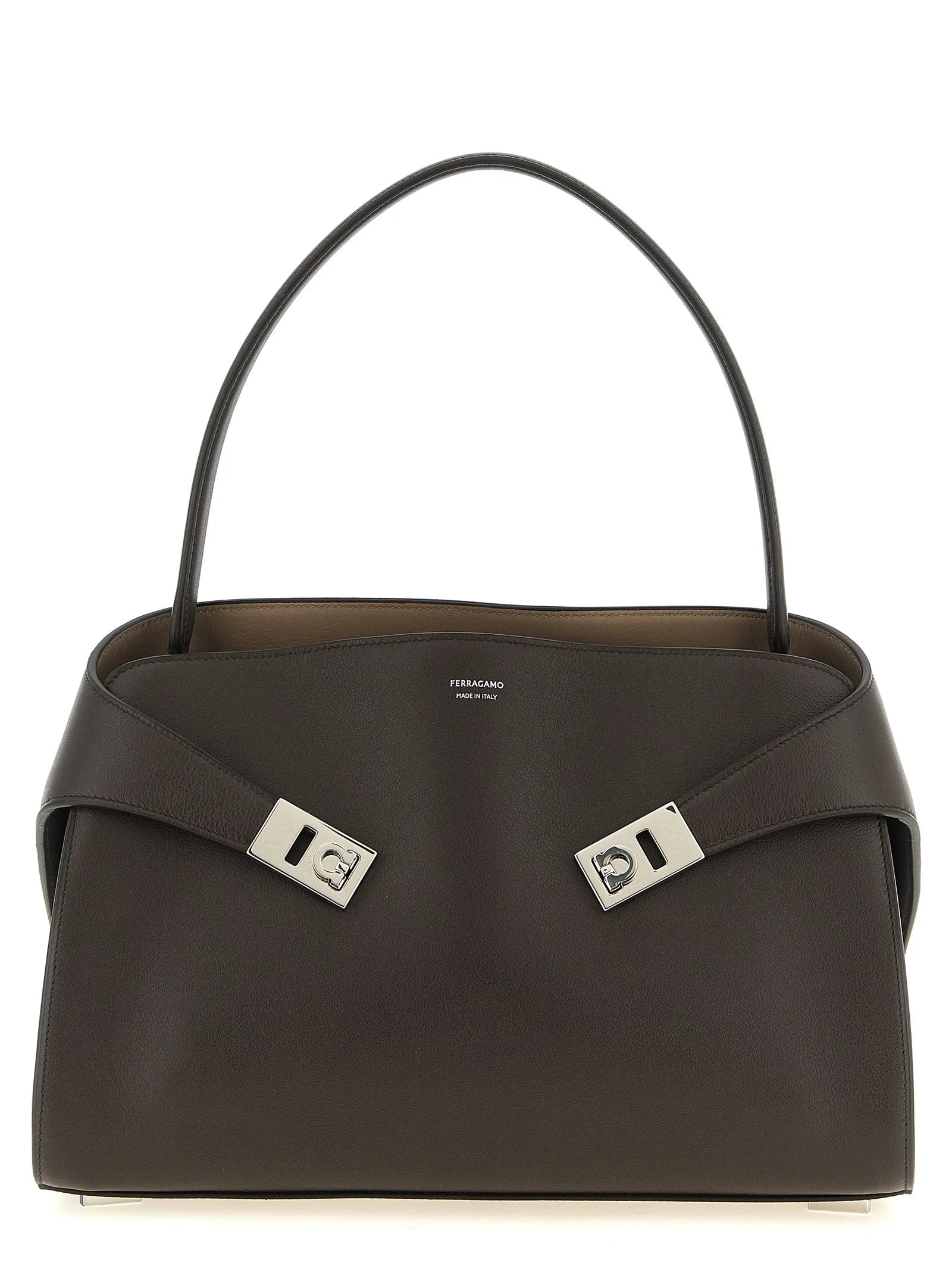 Ferragamo Brown Calfskin Shoulder Bag