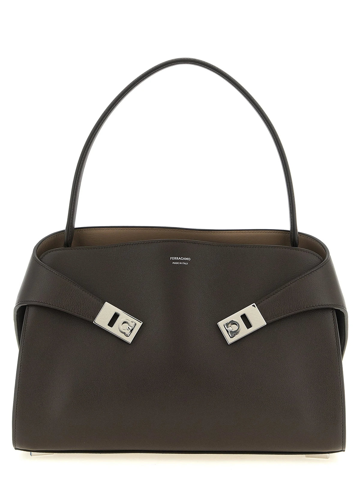 Ferragamo Brown Calfskin Shoulder Bag