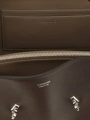 Ferragamo Brown Calfskin Shoulder Bag