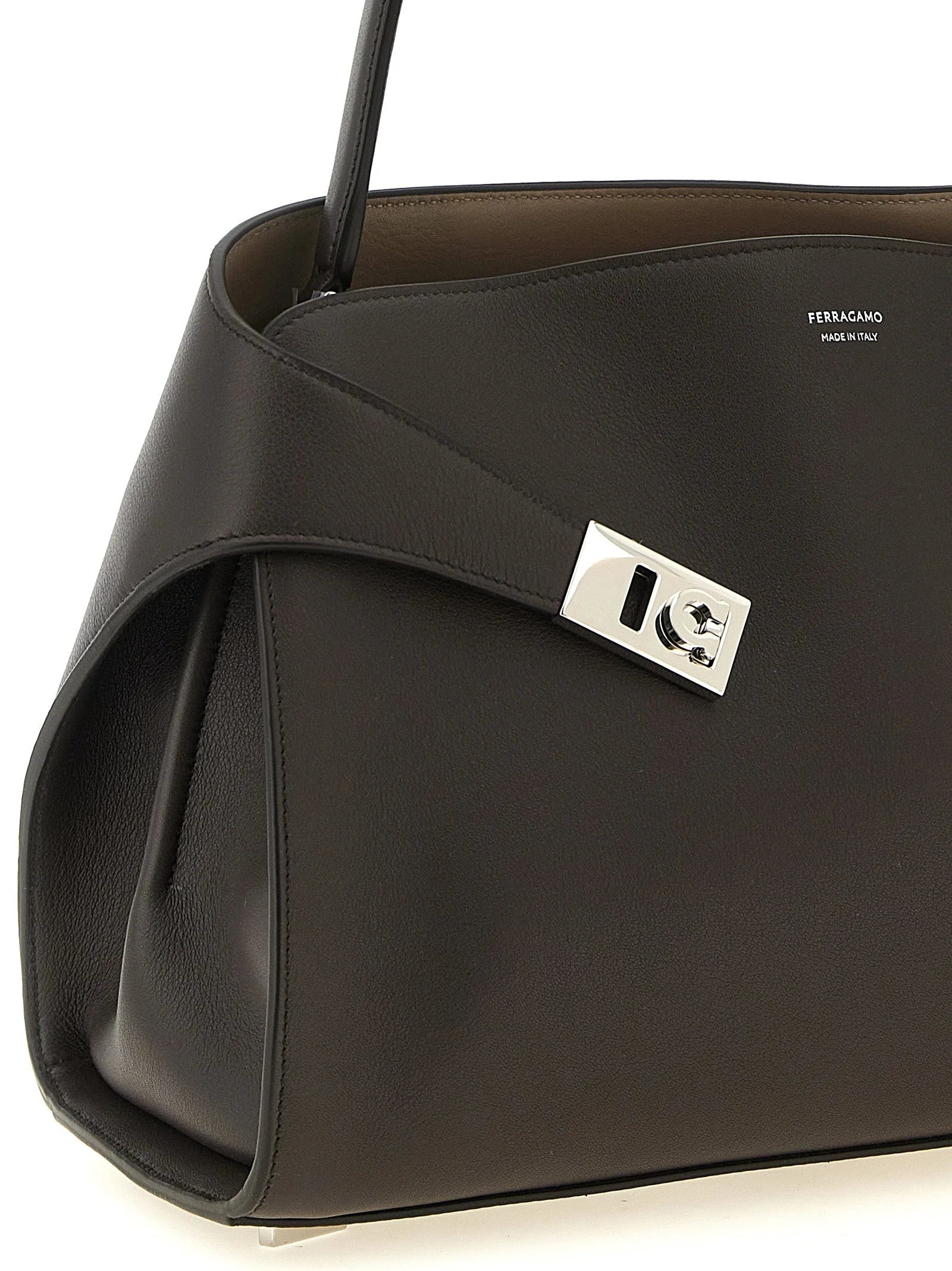 Ferragamo Brown Calfskin Shoulder Bag