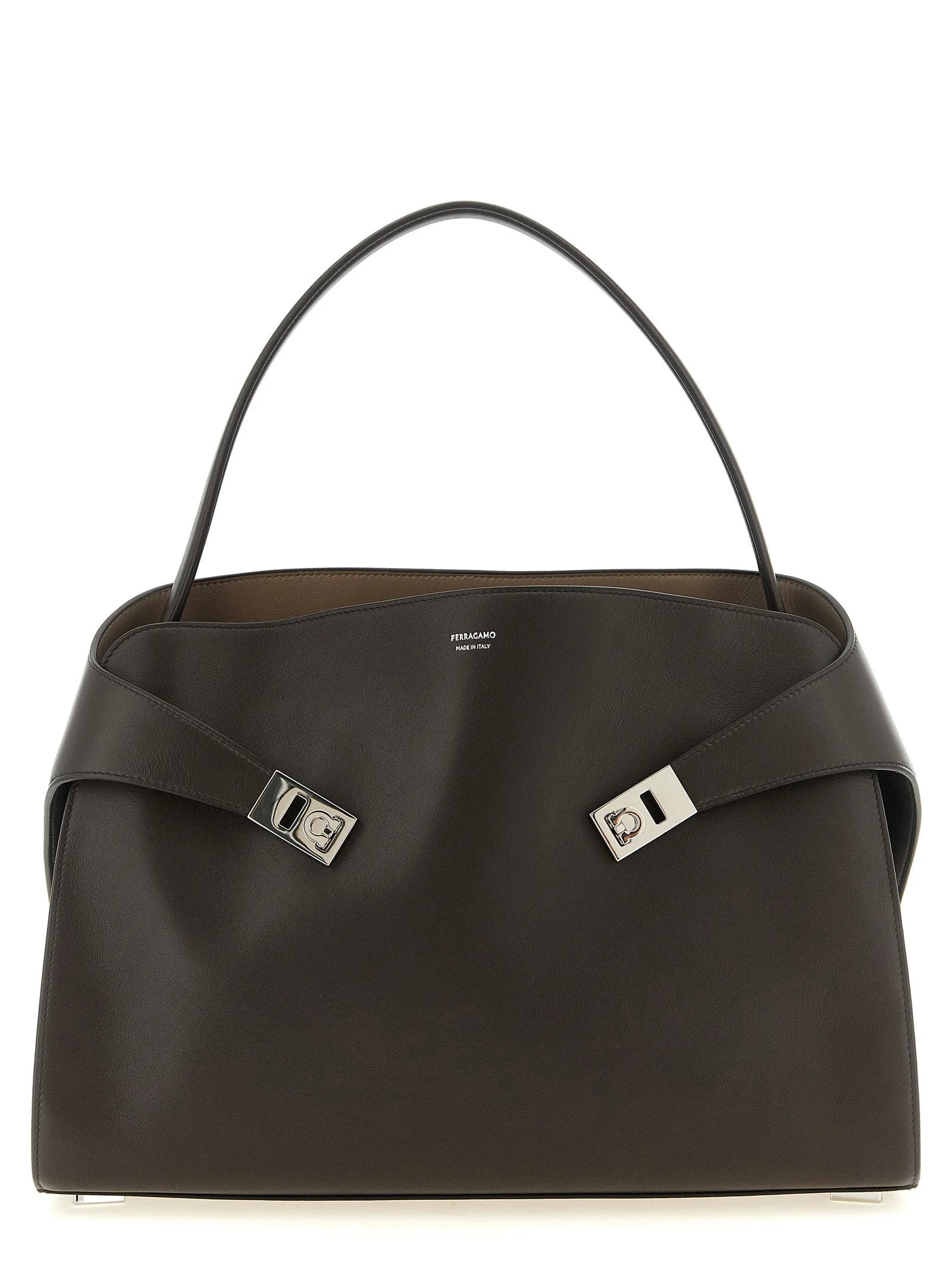 Ferragamo Brown Calfskin Shoulder Bag