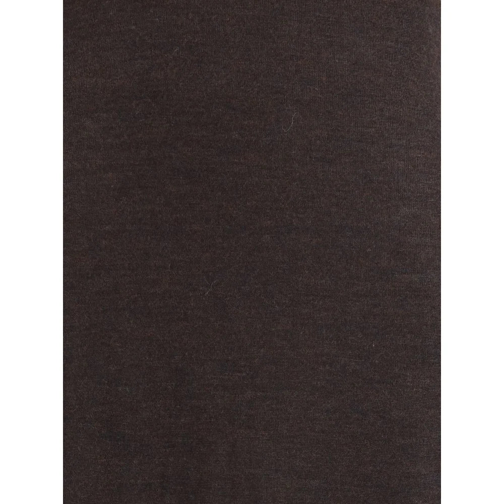 Ferragamo Brown Fleece Wool Long Dress - S