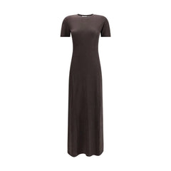 Ferragamo Brown Fleece Wool Long Dress - S