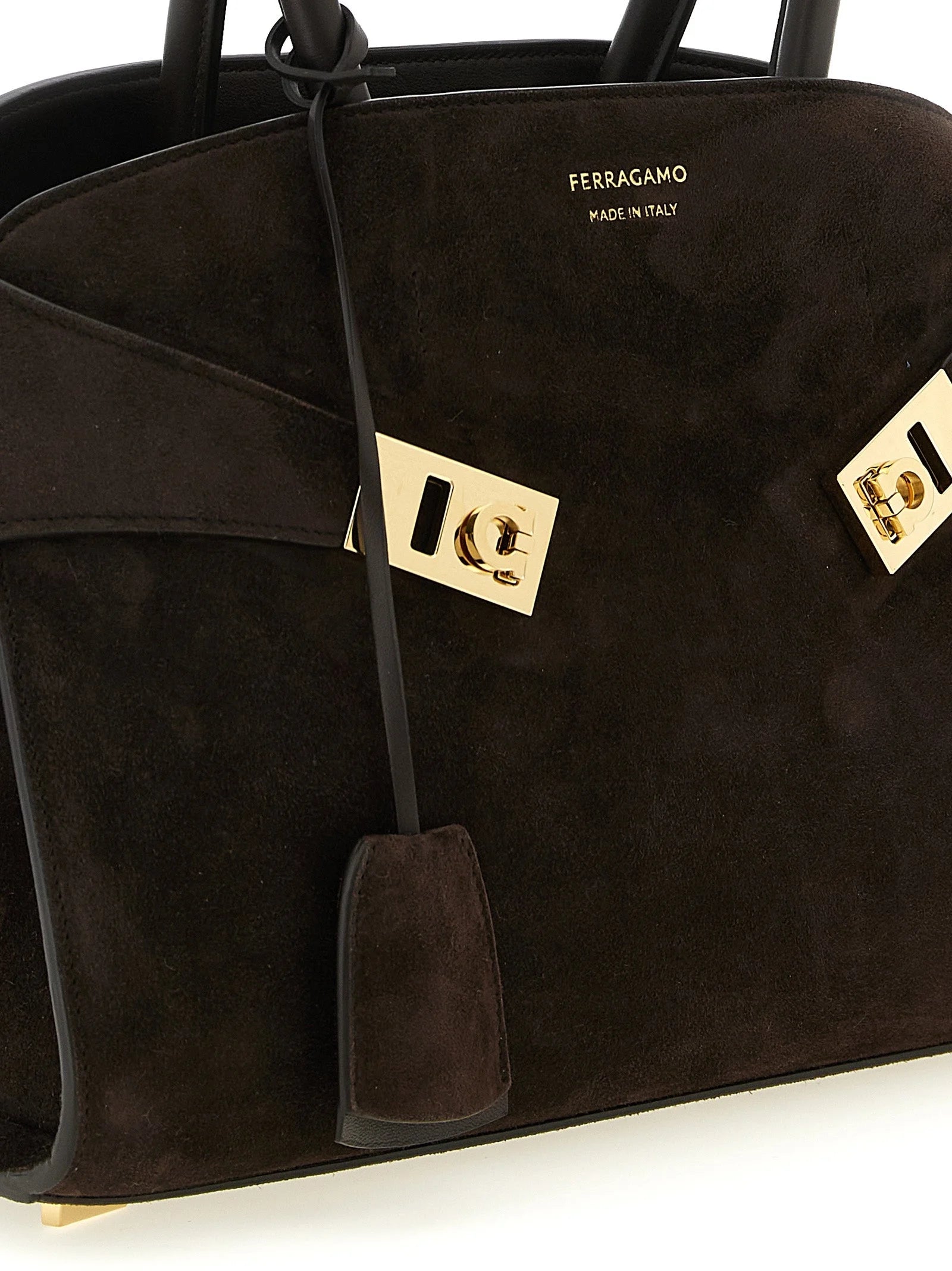 Ferragamo Brown Goatskin Handbag